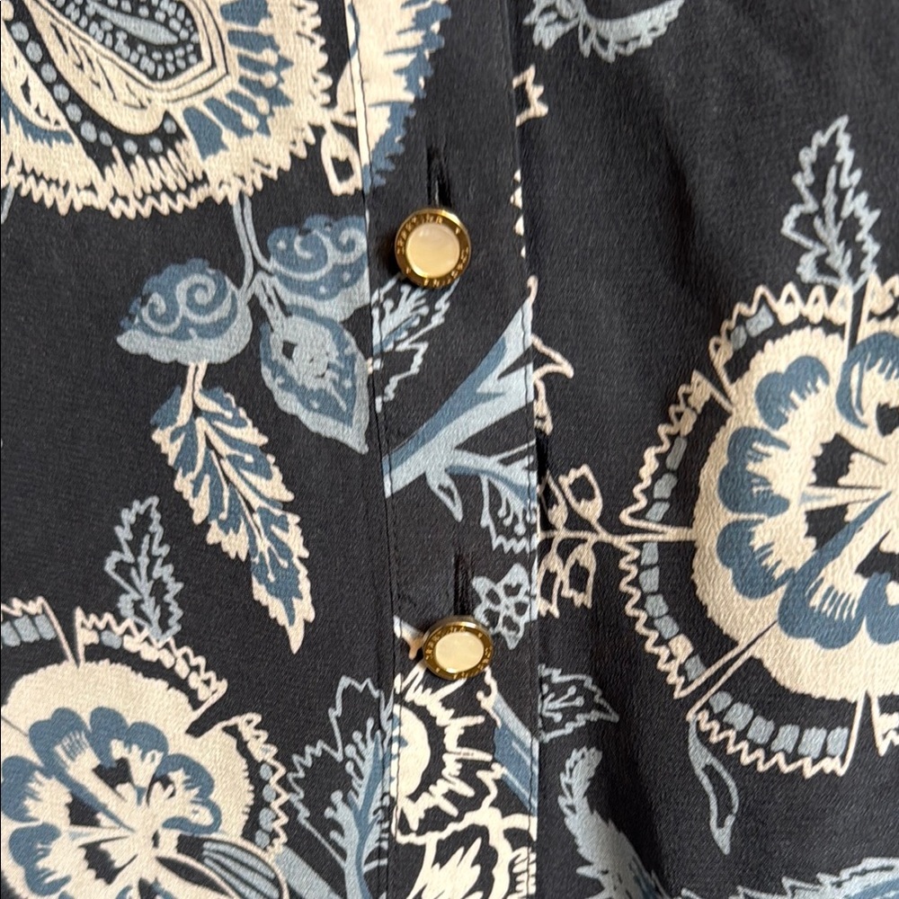 Spartina 449 Navy and White Paisley Blouse - Picture 4 of 8